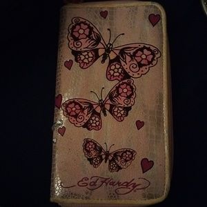 Ed Hardy wristlet wallet